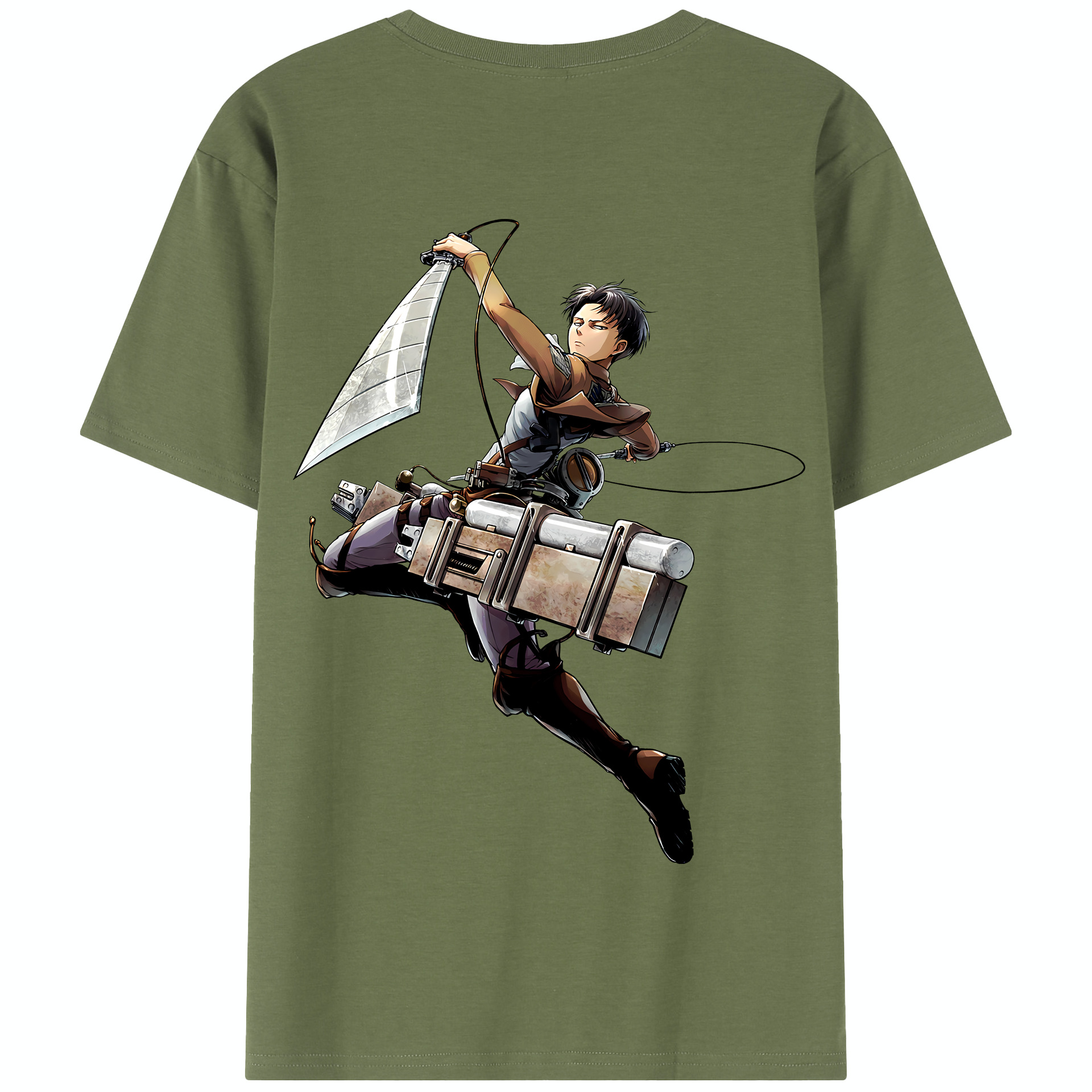 （画像用） 進撃の巨人 リヴァイ·アッカーマン Attack on Titan Levi Ackerman 綿100％半袖Tシャツ（背面プリント）